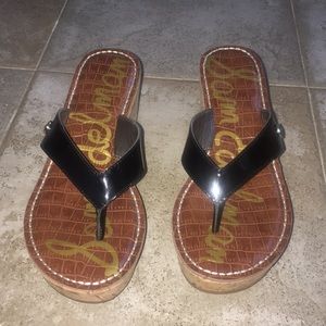 Sam Edelman Romy Wedge - Black Patent